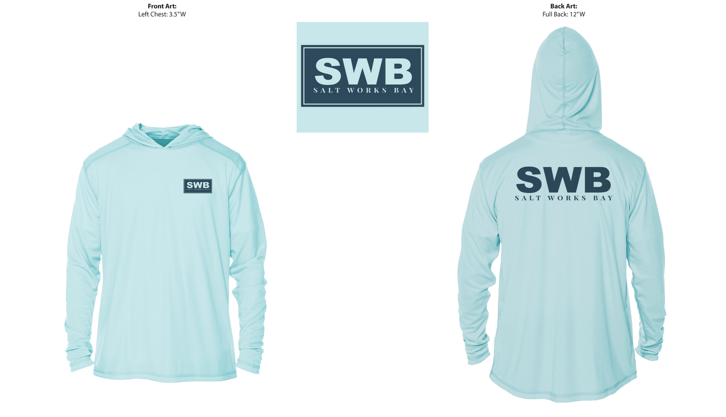 Salt Works Bay SPF 50 Sun Hoodie - Arctic Blue